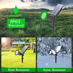 T-SUN Green Solar Spotlights, IP65 Waterproof Outdoor 4 LED Solar Garden Lights, Auto ON/Off Adjustable Wall Lights, 180°Angle Adjustable for Tree,Patio,Yard,Driveway,Stairs,Pool Area (Green-4 Pack)