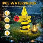 Garden Decor Bee Solar Statues,Unique Garden Statues Bee with Solar Lantern Waterproof, Birthday Gifts for Women Mom Grandma, Front Patio Balcony Yard Art Lawn Ornaments Porch Outdoor Decoration