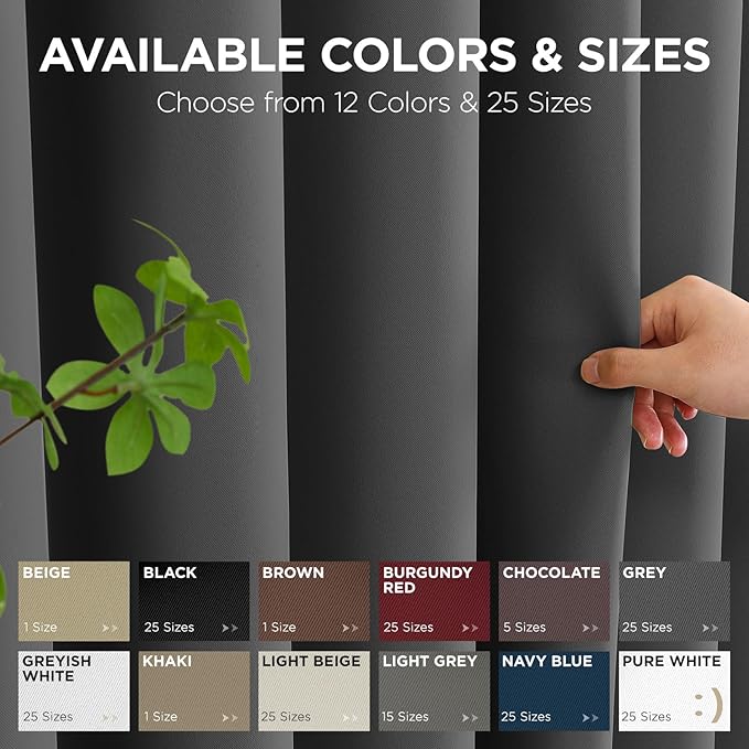 Joydeco Blackout Patio Sliding Door Curtains 96 Inches Long, Grommet Privacy Room Divider Curtains, Extra Wide Thermal Blackout Drapes for Bedroom Living Room (Grey, 60Wx96L, 1 Panel)