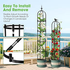 2026 Updated Garden Obelisk Trellis for Climbing Plants Outdoor, 6.3 FT Tomato Cage, Rose, Flowers, Grape, Pea, Cucumber Trellis, Rustproof Plastic Coated Metal Plant Support Trellis for Potted Plants