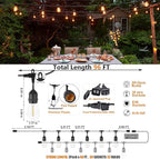 String Lights 2200K Warm Yellow LED, IP65 Waterproof, Linkable
