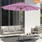 Ayge 9FT Large Outdoor Patio Umbrella Market Table Umbrella-UV Resistant, Easy Push Button Tilt and Crank, 8 Sturdy Fiberglass Ribs Heavy-Duty Pool Umbrella for Deck, Backyard,Garden,Purple
