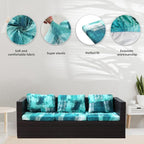 Cushion Covers, 8 Pack Turquoise Stretch Microfiber for 20-27 Inch Cushions