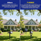 T-SUNUS Solar Spot Lights Christmas 6-in-1 Outdoor Warm White 3000K Landscape Spotlight IP65 Waterproof Separated Panel Spotlights with 9.8ft Cable Auto On/Off for Tree Lawn Driveway Pathway Halloween