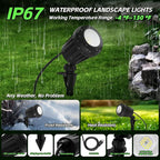 Spotlight Outdoor – 120V Plug-In, 6500K Cool White LED Landscape Lighting with RGB Purple 4 Color Lenses for Yard, Garden, Lawn & Tree Decor on Holidays&Everyday, IP67 Waterproof (1 Pack,Black)
