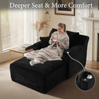 65.4" Chaise Lounge Chair Indoor, Oversized Boneless Chaise Lounge Comfy Sleeper Sofa Bed with 3 Pillows, Corduroy Cloud Reading Chair for Living Room No Assembly Required