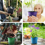 Oubest 30Pack Nursery Pots Plastic for Plants 5 inch Seedling Pots with Drainage Holes Multicolor Flower Seedling Transplanting