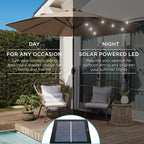 Best Choice Products 10ft Solar Polyester LED Lighted Patio Umbrella w/Tilt Adjustment and UV-Resistant Fabric