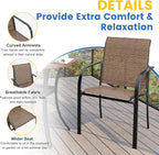 VICLLAX Outdoor Dining Set for 4, 5 Pieces Patio Dining Furniture Set with Umbrella Hole- 40.2" Patio Table and Chairs for Balcony, Garden and Deck, Walnut Tabletop