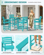 SERWALL 5 Pieces Adirondack Bar Chairs Set, Aruba