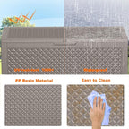 121 Gallon Outdoor Storage Box - Deck Box Waterproof Patio Furniture, Garden Tools, Cushions, Pool Accessories Outside Storage Resin Box, Grey