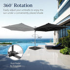 Best Choice Products 10ft Offset Cantilever Hanging Market Patio Umbrella, Smooth 360° Rotation, 8 Sturdy Ribs, Easy Adjustment - Black