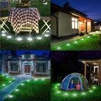 Flacchi Solar Lights Outdoor - Solar Powered Ground Lights Outdoor Solar Disk Light Waterproof Landscape Light for Patio Yard Pathway Walkway Driveway (Cool White, 8 Pack)