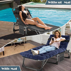 MOPHOTO Folding Chaise Lounge Chair 5-Position, Folding Cot, Heavy Duty Patio - Image 5