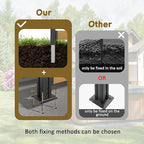 MUPATER 5ft H×3.3ft W No Dig Wooden Privacy Screen, 2 Way to Use, Ideal Outdoor - Image 2