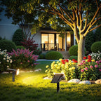 WdtPro Solar Lights Outdoor Waterproof, Solar Spot Lights Outdoor with Optical Lens, Auto ON/Off, 30H+ Runtime, Landscape Spotlights for Flag Yard Path Garden Tree, Warm White 4 Pack