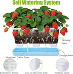 Window Box Planter 6 Packs, 13.8 Inches Rectangle Flower Pots with Drainage Holes & Trays, Pots for Vegetables, Herbs, Flowers, Garden Windowsill Balcony (White)
