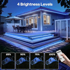 100Ft 720 LED Rope Lights Outdoor Waterproof with Remote, 8 Modes and 4 Brightness Blue Rope Lights for Outside, Garden, Patio, Pool, Bedroom, Party, Indoor Outdoor Decoration (Blue)