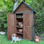 Outdoor Storage Shed Cabinet Strong Iron Frame Surrounding Garden Tool Storage - Image 6