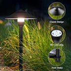 SUNVIE Low Voltage Pathway Lights LED Landscape Lights Low Voltage 3W 12-24V 3000K Landscape Lighting Cast-Aluminum Waterproof Landscape Path Lights for Yard Walkway Garden ETL Listed Cord, 4 Pack