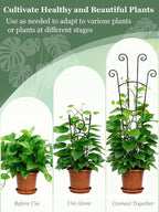 33 Inch Tall Expandable Metal Trellis for Potted Plants, Rustproof Expandable Indoor Outdoor Plant Support Trellis for Climbing Plants, Monstera, Ivy, Hoya with Sturdy Weighted Base (Black)