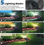 TOBUSA Solar Spot Lights Outdoor 5 Modes, 44LEDs Bright Landscape Spotlights Solar Powered 3 Colors Changing, IP67 Waterproof Auto On-Off Dusk Dawn Solar Outdoor Lighting for Yard Garden Outside Tree