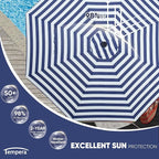 Tempera Patio Market Outdoor Table Umbrella with Auto Tilt and Crank, Large Sun Umbrella with Sturdy Pole & Fade Resistant Canopy, Easy to Set