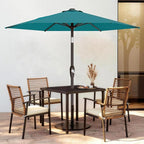 AreShark 7.5FT Patio Umbrella Table Market Umbrella with 6 Sturdy Ribs, Button Tilt/Crank, Heavy-Duty Outdoor Umbrellas for Pool, Deck, Garden and Backyard, Cerulean