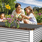 FRIZIONE 3pcs Galvanized Raised Garden Bed Outdoor,Above Ground Garden Bed for Vegetable,Metal Raised Beds for Flower,Steel Raised Beds for Gardening - 36x18 inch