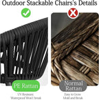 TWT Patio Dining Chairs Outdoor Stackable Dining Chairs for All Weather, Breathable Textilene Garden Outdoor Furniture for Backyard Deck (Black, Set of 4)