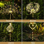 4 Pack Solar Firework Lights 200 LED Create Magical Nights, Waterproof Starburst Fairy Lights for Garden Yard Patio Christmas Romantic Wedding Party Decor(Warm White)
