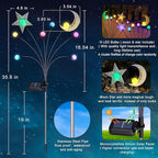 TAKE ME Solar Firefly Lights Outdoor Moon Star Sun Projection Stake Lights - Waterproof Solar Powered Garden Lights for Pathway, Yard, Patio Decor Color Changing