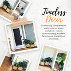 Autumn Alley Rustic Boho Large Indoor Planter - Rattan Planter Boxes Outdoor Set of 2 – Wooden Indoor or Outdoor Plant Box Stands – Decorative Square Woven Rattan Flower Pots for Home & Office
