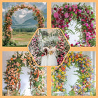 Adorox Metal Garden Arch Trellis for Climbing Plants 7.8ft Outdoor Arch Wedding Halloween Christmas Vine Trellis Pumpkin Archway Assemble Freely 2 Sizes White