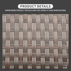Outdoor Wicker Coffee Table Patio Furniture Garden Rattan 2-Layer Glass Table with Storage and Furniture Cover, Brown