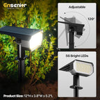 Ensenior Solar Spotlights Outdoor, 56 LEDs Brightness Adjustable 6500K LED Solar Garden Lights, Halloween Christmas Landscape Lighting for Flag/Yard/Pathway, IP65 Waterproof - 6 Pack