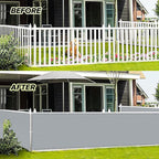 LOVE STORY 3'x10' Gray Balcony Screen Privacy Fence Cover (HDPE) UV Protection Weather-Resistant 3 FT Height Shield for Deck, Patio, Backyard, Outdoor Pool, Porch, Railing