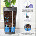 24in Tall Self-Watering Planters Set of 2 - Grey Flower Pots with Water Level Monitor, Non-Toxic Plastic Planters for Indoor Outdoor Patio, Porch, Living Room, Home Office