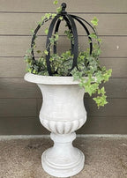 Trellis for Climbing Plants, Black Metal Obelisk Design, 18 x 22 Inches
