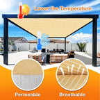 Artpuch Outdoor Pergola Shade Cover 14' X 16' Sun Shade Cloth with Grommets, 90% UV Protection Canopy Patio Privacy Screen (Customized Available) GN107, Wheat