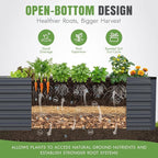 INNO STAGE 8x3x2ft Galvanized Raised Garden Bed, Raised Garden Bed Kit-Metal Planter Box Outdoor, Planting for Vegetables, Fruits, Herbs, Flowers, Grey