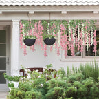 Artificial Flowers: Pink Wisteria Vines, 48 Pack, Plastic