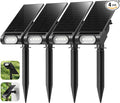 EZVALO Solar Spot Lights Outdoor IP67 Waterproof, Adjustable Solar Landscape Lights, 3 Lighting Modes Solar Spotlights for Outside Yard Garden Plant Trees Pathway Flag (Cool White-4Pack)