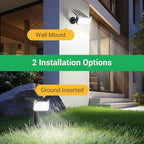 WdtPro Upgraded Bright Solar Lights Outdoor Waterproof, Auto ON/Off Solar Spot Lights Outdoor, Dusk to Dawn Spotlights, Adjustable Landscape Lighting for Yard Tree Path Garden, Cool White, 6 Pack