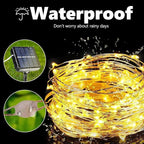 Joomer Solar Fairy Lights, 4-Pack Total 104FT 320LED Solar String Lights Outdoor Waterproof 8 Lighting Modes for Patio Fence Party Garden Yard Home Holiday Tree Outdoor Decoration (Warm White)