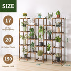 Uneedem Plant Stand Indoor Outdoor, Tall Plant Shelf for Multiple Plants, 17 Tiers Large Plant Rack Wood Plant Holder Plant Shelves for Room Corner Balcony Garden Patio