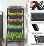 COSTWAY Vertical Raised Garden Bed, 5 Tier Planter Box with Drainage Holes for Vegetables, Grass, Flowers, Freestanding Garden Planter Indoor Outdoor, Patio, Balcony, Greenhouse