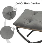 15"(H) Folding Ottoman, Set of 2, Foldable Footrest Stool, Small Foot Stool for Couch, Collapsible Foot Rest Ottoman for Sofa, Accent Padded Ottomans for Living Room, Bedroom, Dark Grey