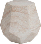 Christopher Knight Home Jayme 18.75" Indoor Outdoor Hexagonal Accent Side Table, Patio Decorative End Table, Lightweight Concrete Garden Stool for Patio Living Room Balcony & Garden Decor, Travertine