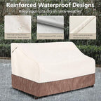 Waterproof Patio Sofa Cover for Loveseats, Benches & 3-Seat Sofas, Beige Brown